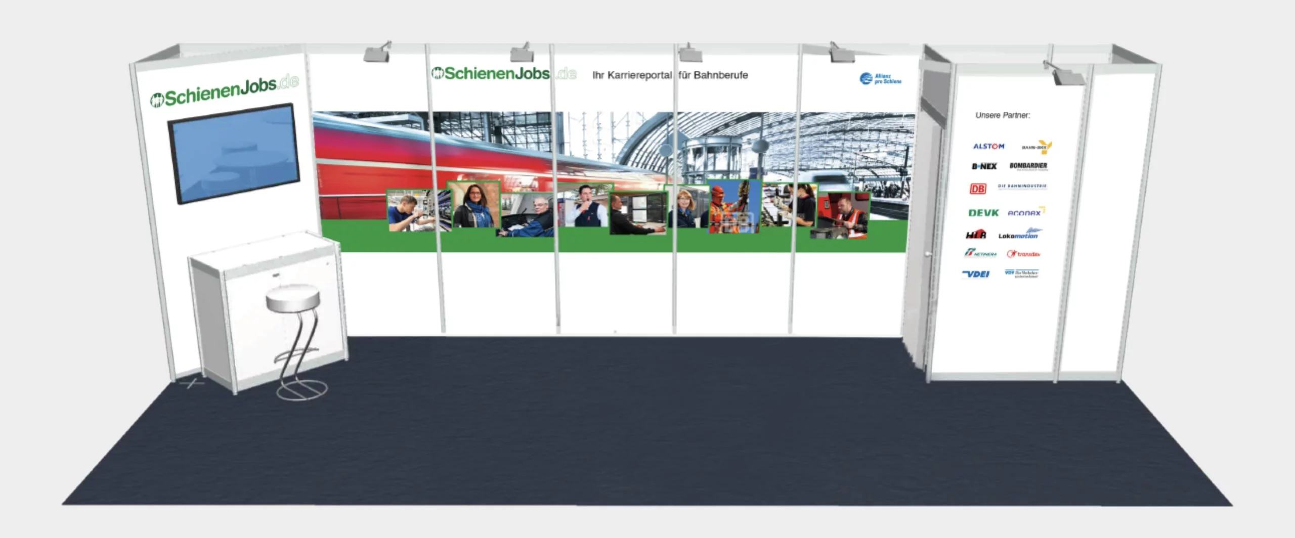 Grafik vom Messestand Schienenjobs
