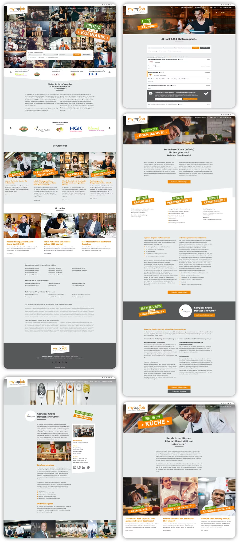 Darstellung des Screendesigns vom mytopjob