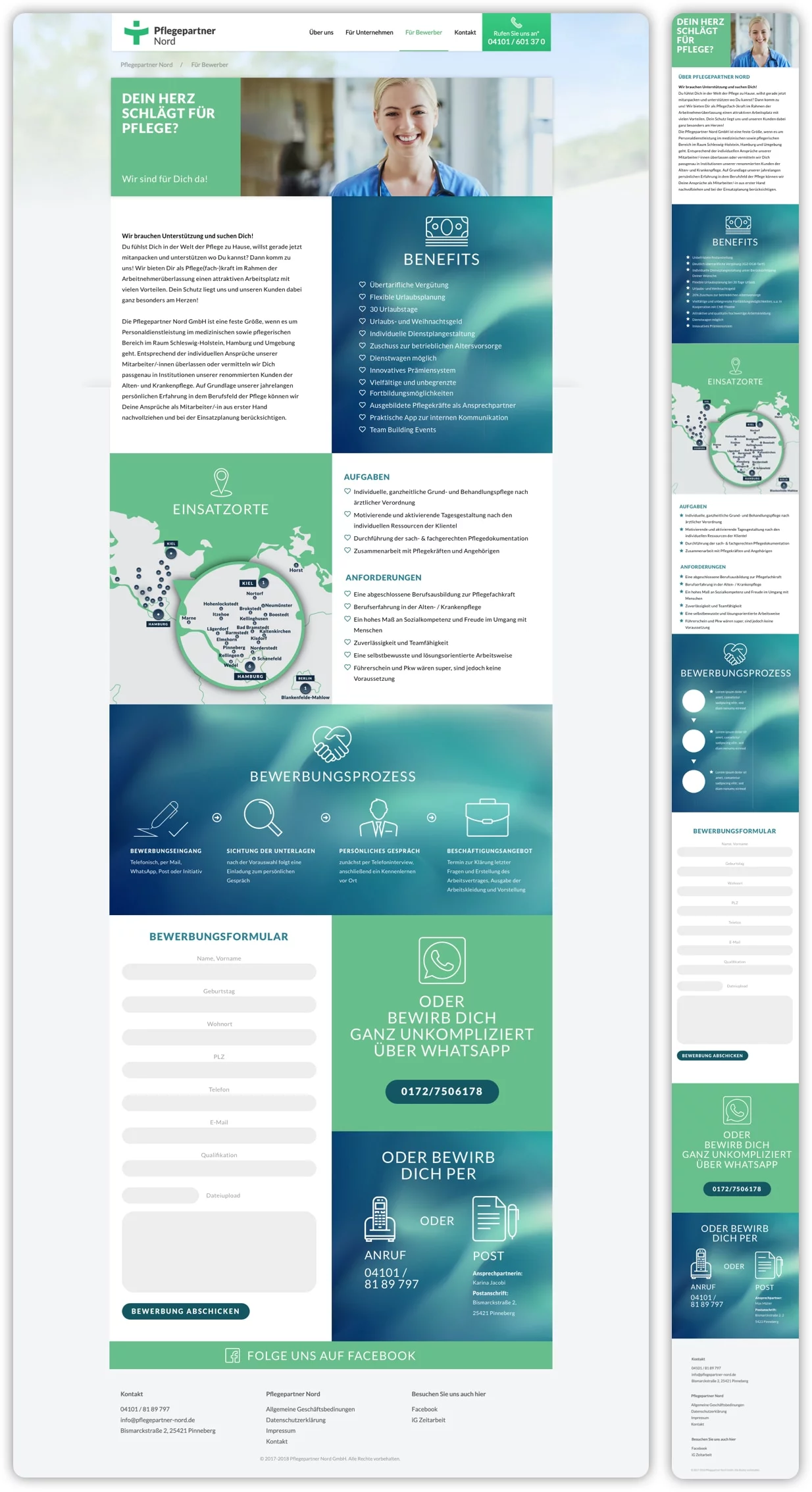 Pflegepartner Nord Screendesign Bewerber Website