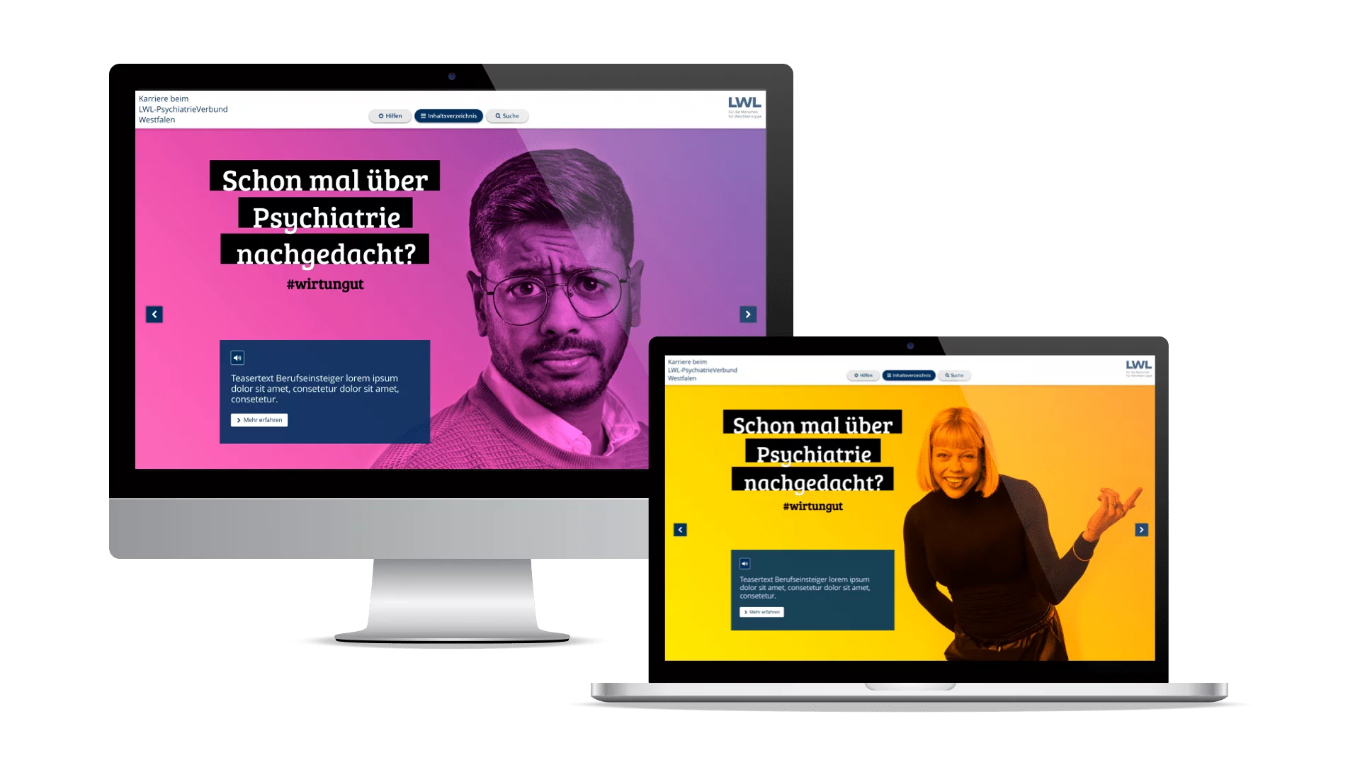 Device-Mockups der LWL-Karrierewebsite