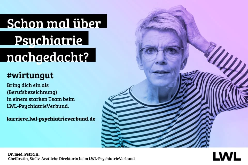 LWL-Kampagnenmotiv 1 einer grübelnden Frau