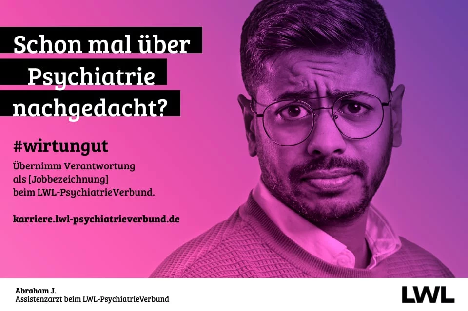 LWL-Kampagnenmotiv eines grübelnden Mannes