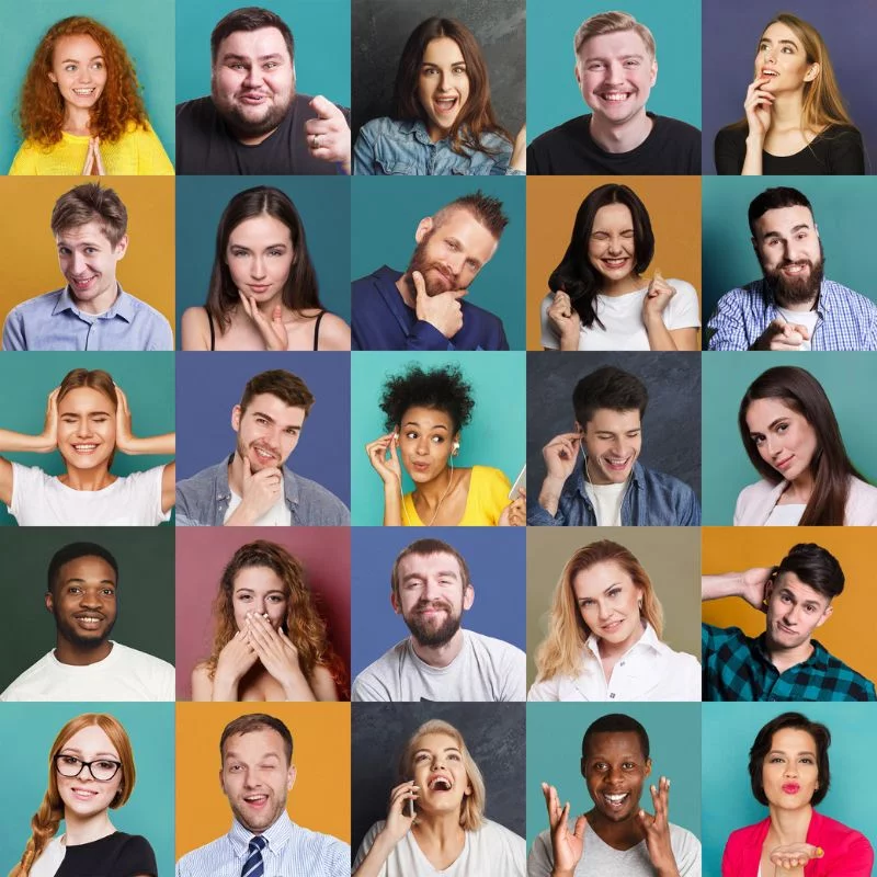 Menschen mit verschiedenen Emotionen