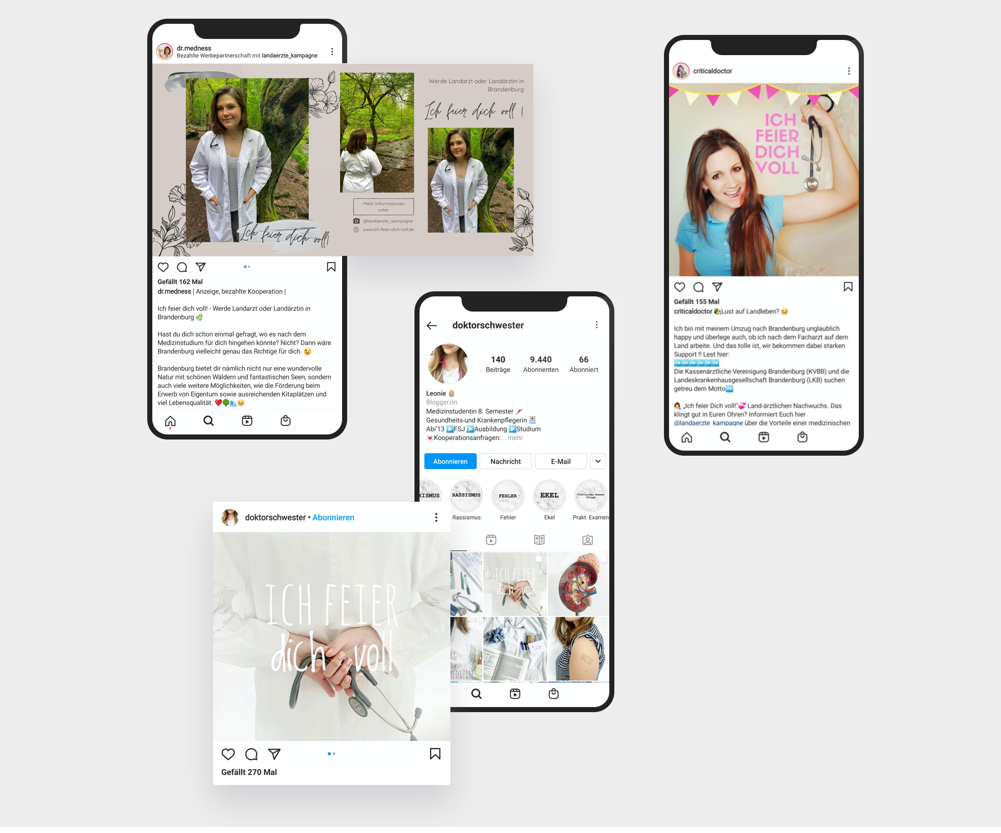 Darstellung des Screendesigns Social Media Kampagne