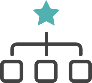 Mediaplanung mit blauem Stern Icon