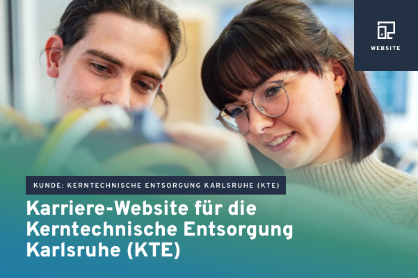 Startseite der Karriere-Website für die Kerntechnische Entsorgung Karlsruhe (KTE)
