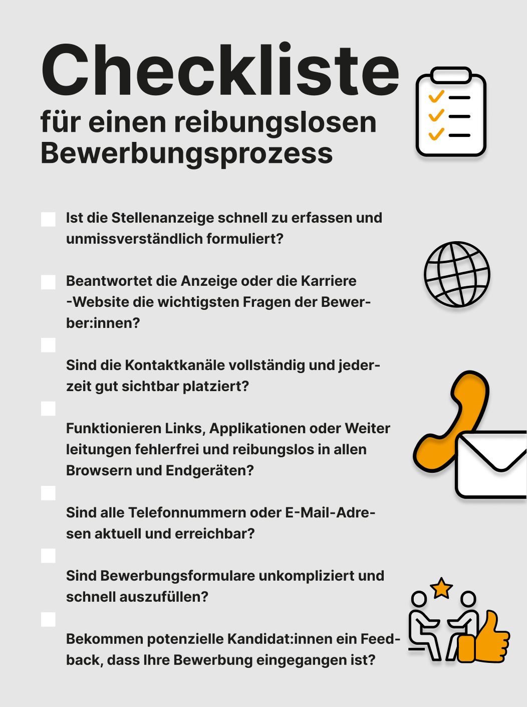 Checkliste für einen reibungslosen Bewerbungsprozess Vorlage